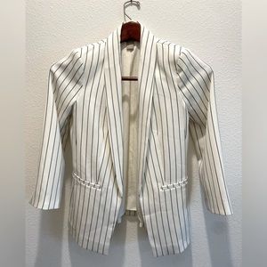 H&M pinstripe White fitted blazer